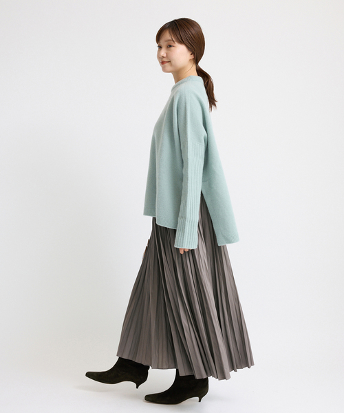 IENA（イエナ） スカート レザーライクサテンプリーツスカート