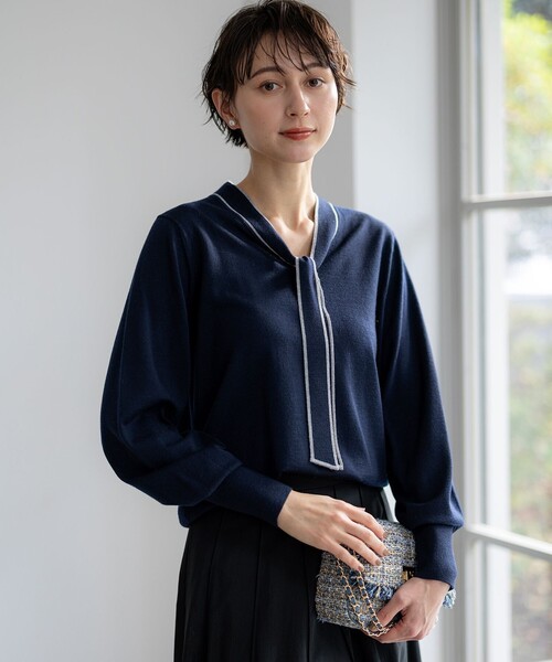 23区（ニジュウサンク） ニット セーター 「洗える」ウーステッド