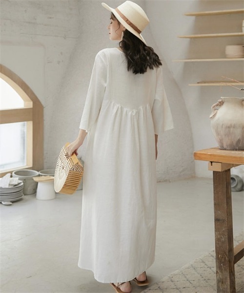 「FREE STYLISTS」 7分袖ワンピース FREE アイボリー レディース_画像9