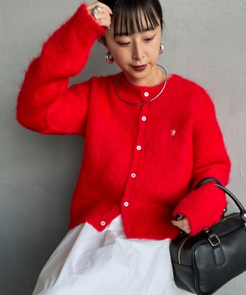 GYMPHLEX（ジムフレックス） カーディガン ロゴ刺繍 クルーネック