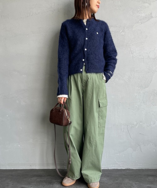 GYMPHLEX（ジムフレックス） カーディガン ロゴ刺繍 クルーネック