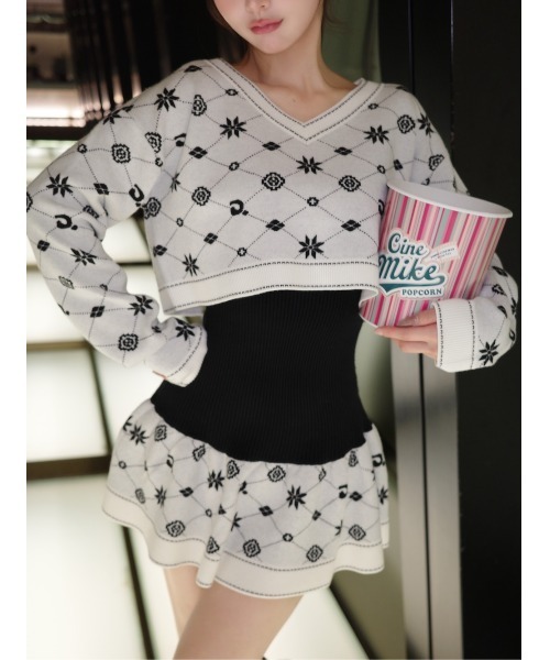 Darich（ダーリッチ） ワンピース アンサンブルスノーロゴニットミニ