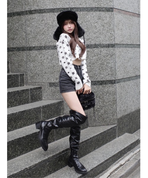 Darich（ダーリッチ） ワンピース アンサンブルスノーロゴニットミニ