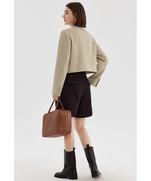 【美品】Fano studios ノーカラージャケット ベージュ Fano Studios」 ノーカラージャケット M ベージュ レディース