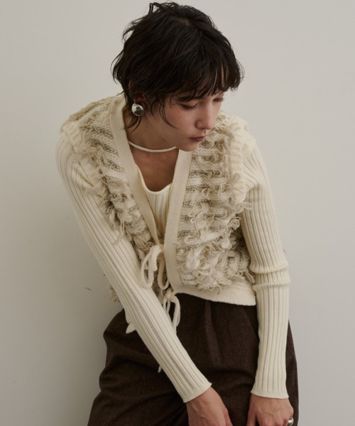 DFFUR. ベスト ジレ ウール混ループニットベスト レディース