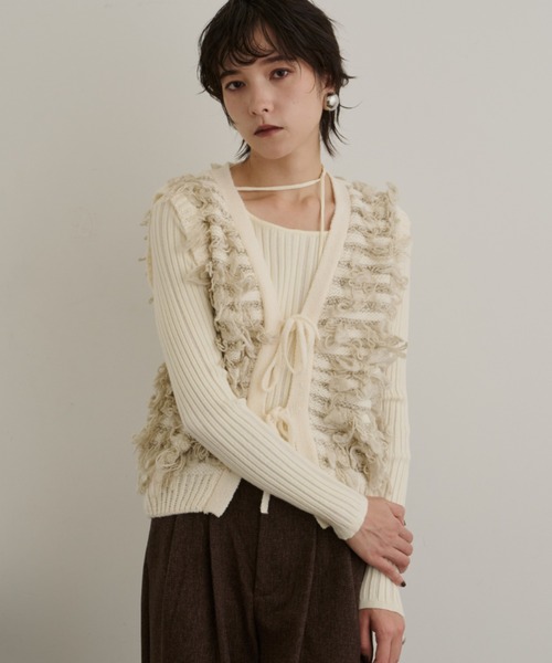 DFFUR. ベスト ジレ ウール混ループニットベスト レディース