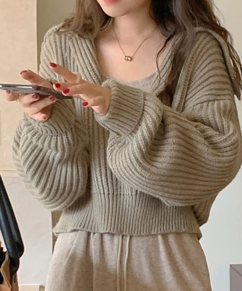 Sally Lunn パーカー プルオーバーニットパーカー レディース