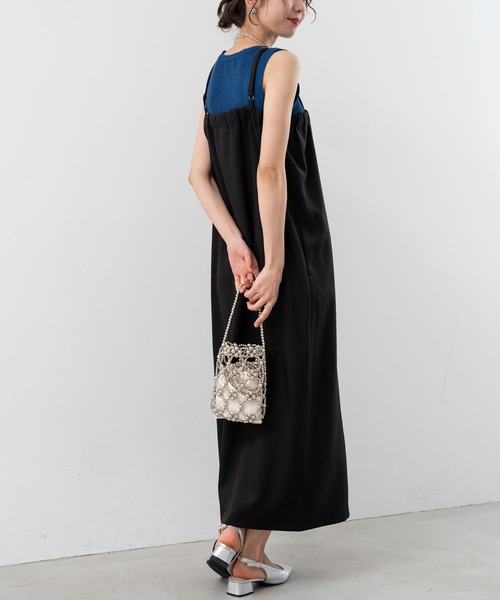 「ANNA LUNA」 キャミソールワンピース MEDIUM ブラック レディース_画像4