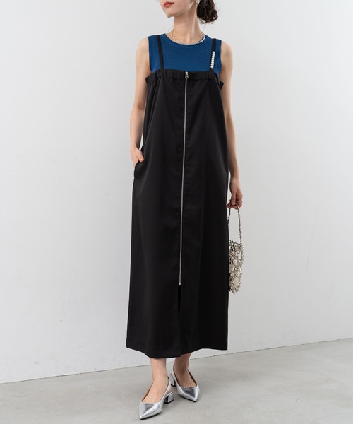 「ANNA LUNA」 キャミソールワンピース MEDIUM ブラック レディース_画像6
