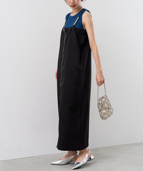 「ANNA LUNA」 キャミソールワンピース MEDIUM ブラック レディース_画像7