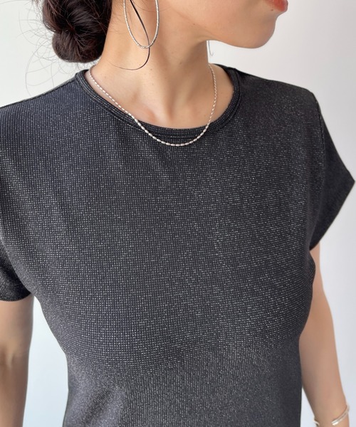 「wee9s」 半袖ワンピース FREE ブラック レディース_画像3