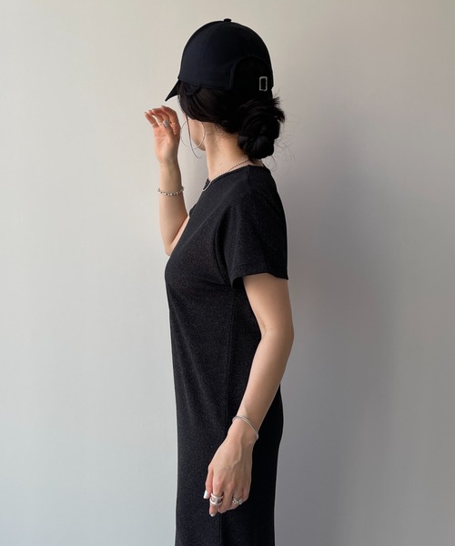 「wee9s」 半袖ワンピース FREE ブラック レディース_画像5