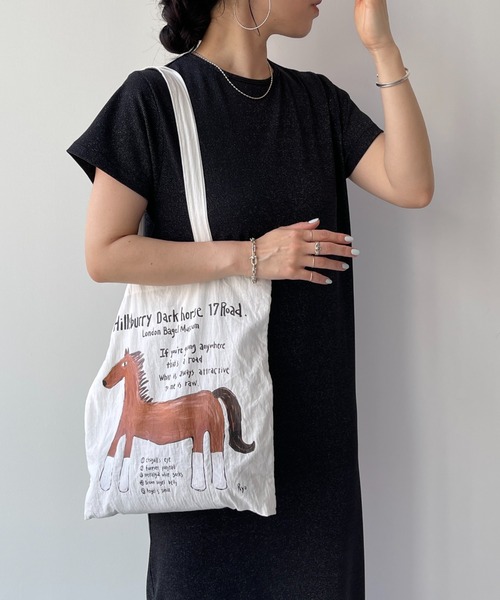 「wee9s」 半袖ワンピース FREE ブラック レディース_画像6