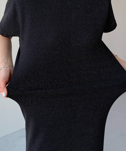 「wee9s」 半袖ワンピース FREE ブラック レディース_画像7