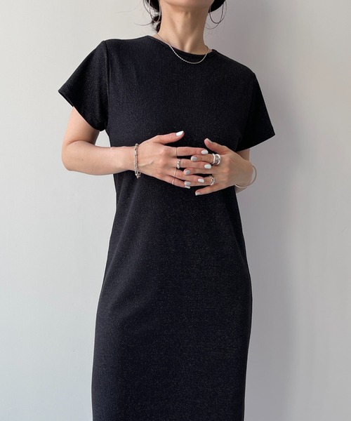 「wee9s」 半袖ワンピース FREE ブラック レディース_画像8