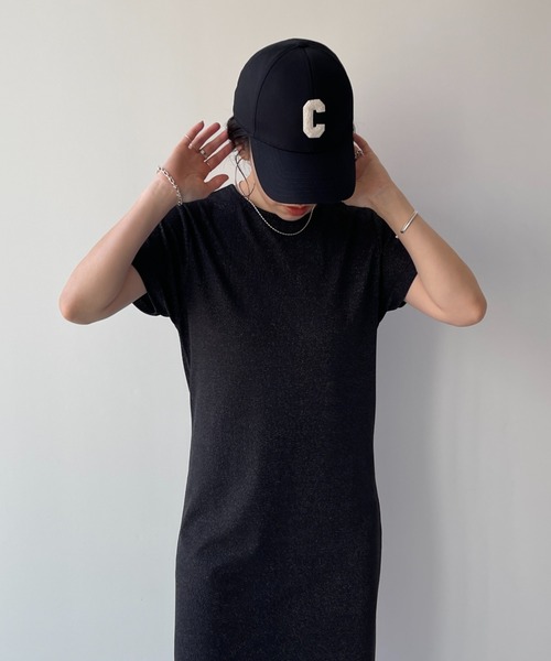 「wee9s」 半袖ワンピース FREE ブラック レディース_画像9