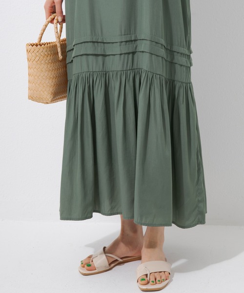 「LAVEANGE」 キャミソールワンピース LL カーキ レディース_画像2