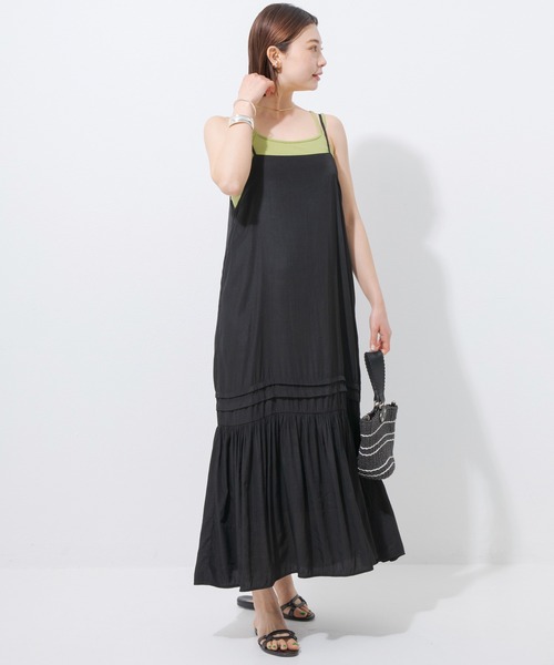 「LAVEANGE」 キャミソールワンピース LL カーキ レディース_画像5