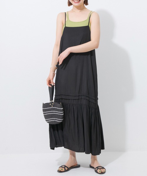 「LAVEANGE」 キャミソールワンピース LL カーキ レディース_画像6