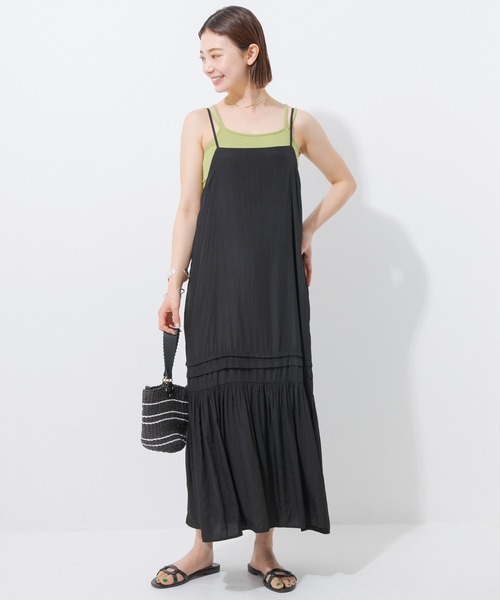 「LAVEANGE」 キャミソールワンピース LL カーキ レディース_画像7