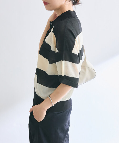 「RIVE DROITE」 半袖ニット FREE ブラック レディースの画像7