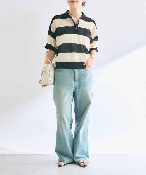 「RIVE DROITE」 半袖ニット FREE ブラック レディースの画像9