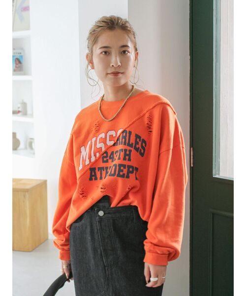今期Ungrid×adidasスエット☆ Ungrid（アングリッド） トレーナー スウェット ダメージデザイン