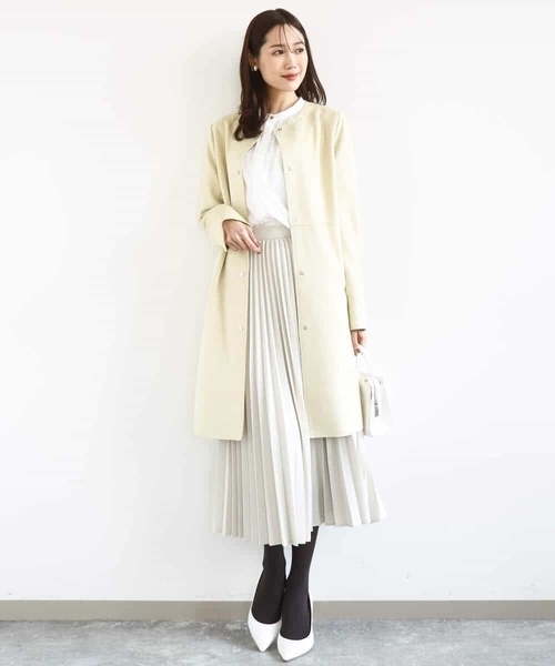 MK MICHEL KLEIN（エムケー ミッシェルクラン） ノーカラーコート 