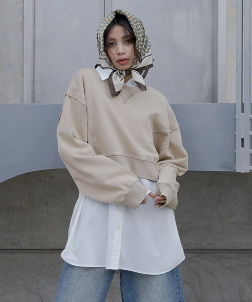 「PAGEBOY」 スウェットカットソー FREE チャコールグレー レディース_画像5