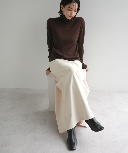 evernavy ロング スカート 裏起毛ポンチフレアスカート : ZOZOTOWN