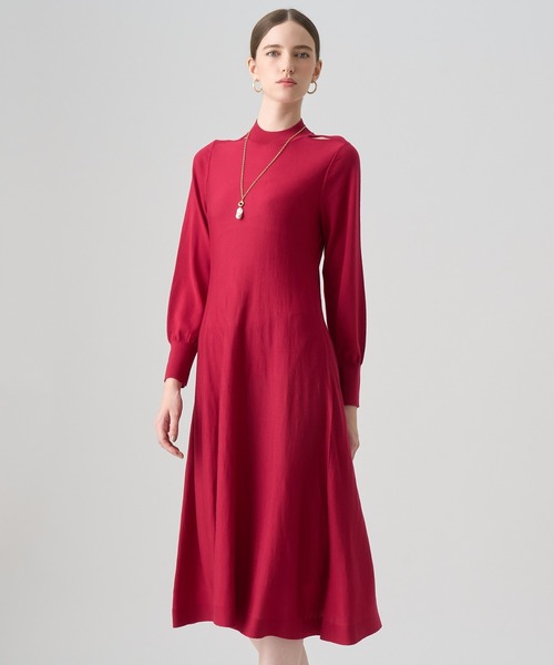 売約済み！アナイのワンピース。新品 ANAYI（アナイ） ニットワンピース 38 レッド レディース : ZOZOTOWN