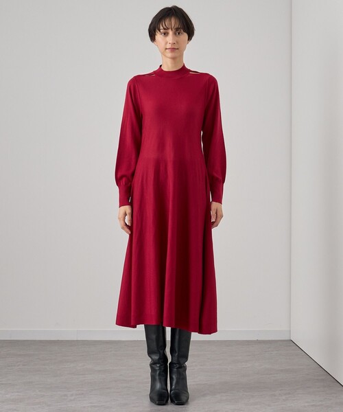 新品同様✨ アントニーノヴァレンティ アナイ 定価15万 ニットワンピース 総柄 ANAYI（アナイ） ニットワンピース 38 レッド レディース : ZOZOTOWN