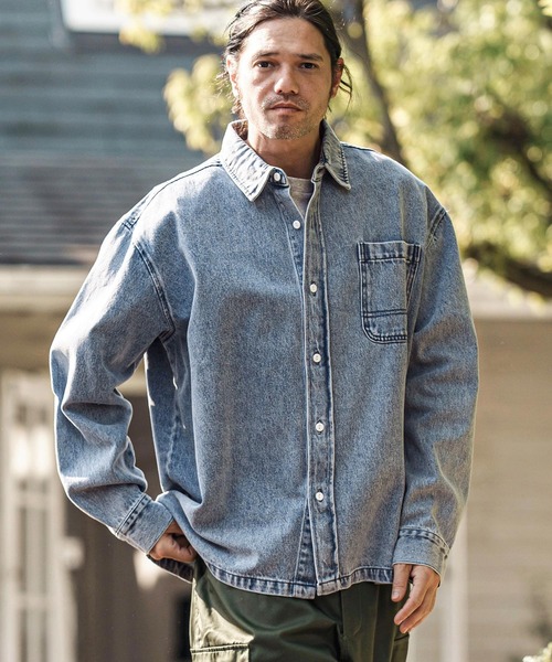 「CAMBIO」 長袖シャツ M ブルー メンズ_画像2