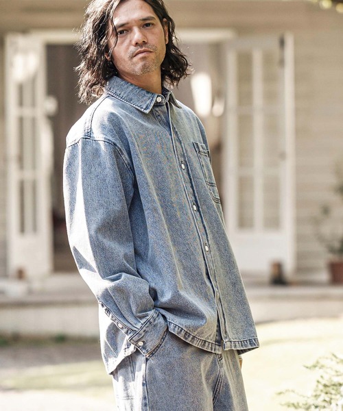 「CAMBIO」 長袖シャツ M ブルー メンズ_画像3