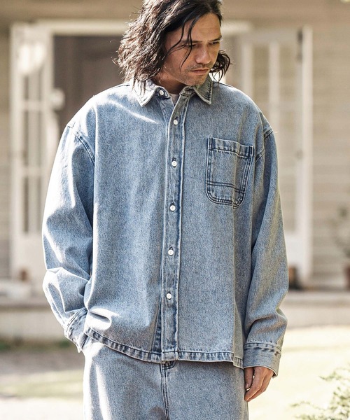 「CAMBIO」 長袖シャツ M ブルー メンズ_画像4