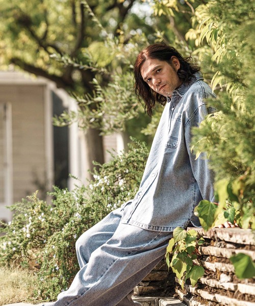 「CAMBIO」 長袖シャツ M ブルー メンズ_画像6