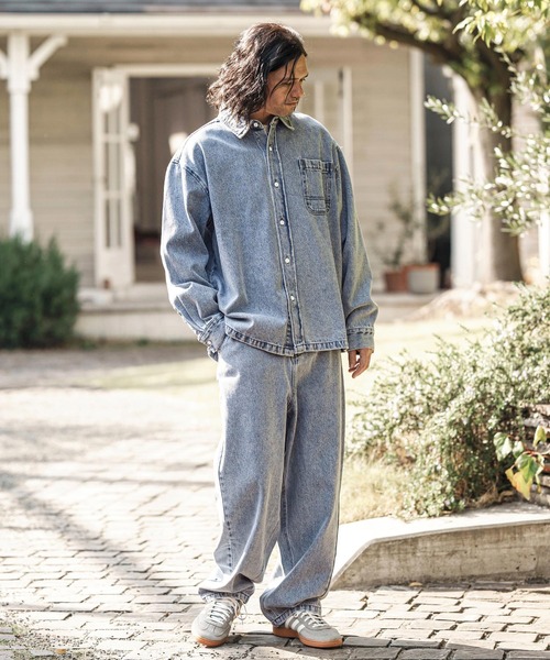 「CAMBIO」 長袖シャツ M ブルー メンズ_画像8