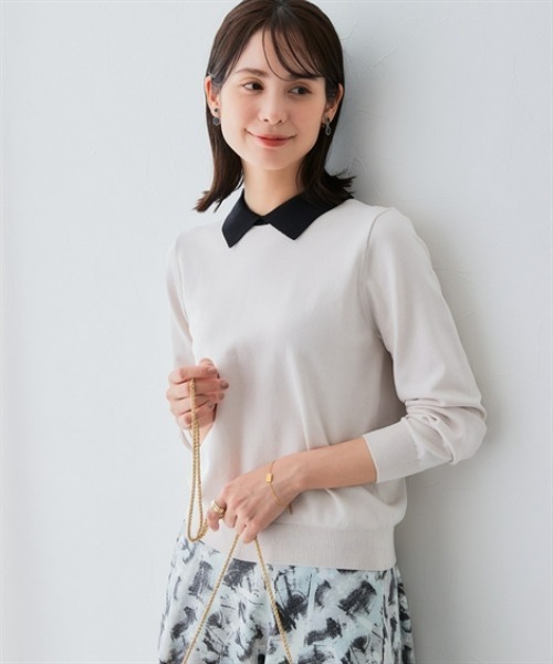 「7days Life Styling」 長袖ニット M ベージュ レディース_画像5