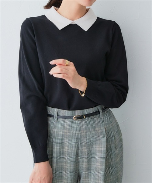 「7days Life Styling」 長袖ニット M ベージュ レディース_画像8