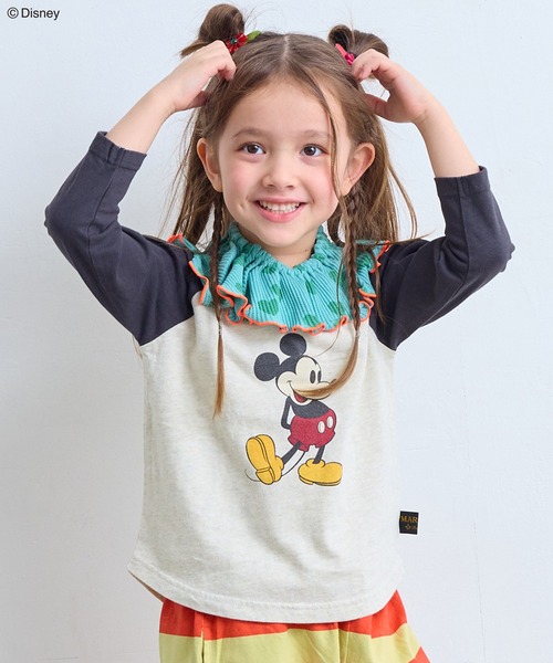 Disney（ディズニー） tシャツ 「Disney」ミッキーマウス/ラグランロン
