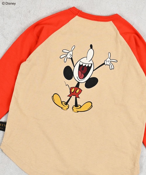 Disney（ディズニー） tシャツ 「Disney」ミッキーマウス/ラグランロン