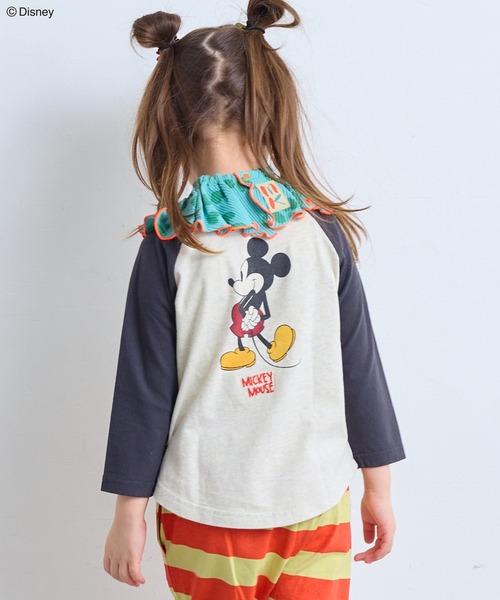 Disney（ディズニー） tシャツ 「Disney」ミッキーマウス/ラグランロン