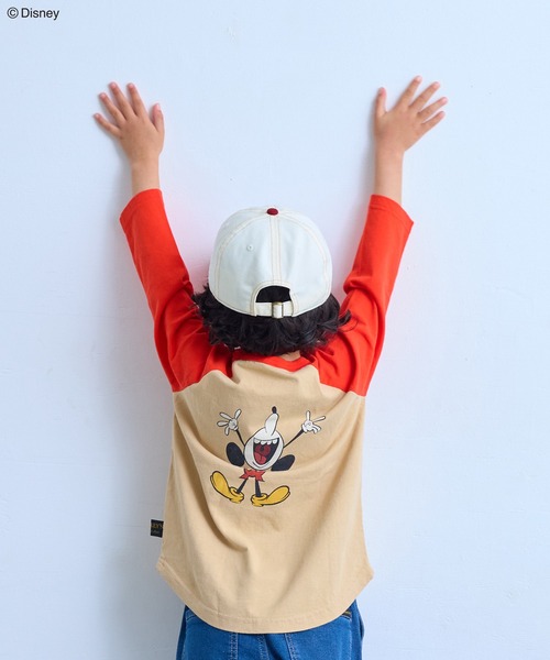 Disney（ディズニー） tシャツ 「Disney」ミッキーマウス/ラグランロン