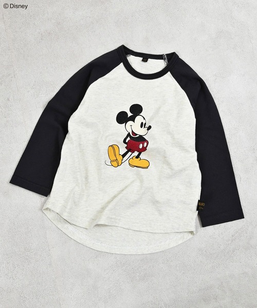 Disney（ディズニー） tシャツ 「Disney」ミッキーマウス/ラグランロン