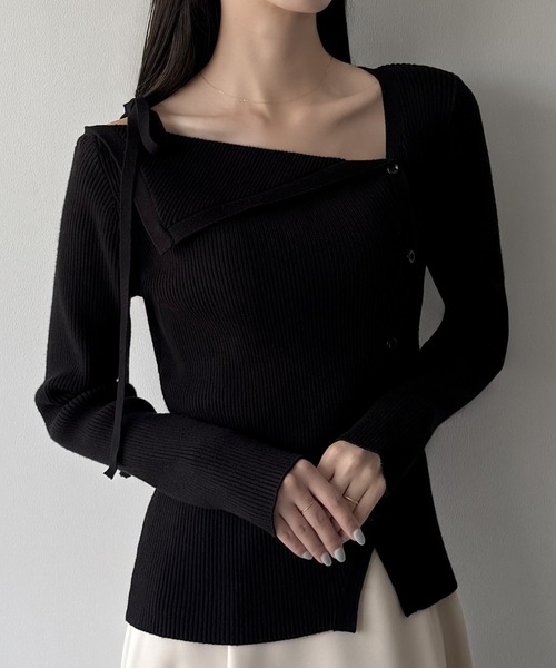 「mipiarl」 長袖ニット MEDIUM アイボリー レディース_画像4