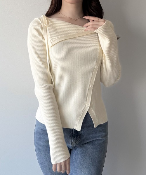 「mipiarl」 長袖ニット MEDIUM アイボリー レディース_画像9