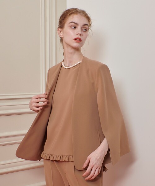 「LOULOU WILLOUGHBY」 ノーカラージャケット 2 ダークブラック レディース_画像6