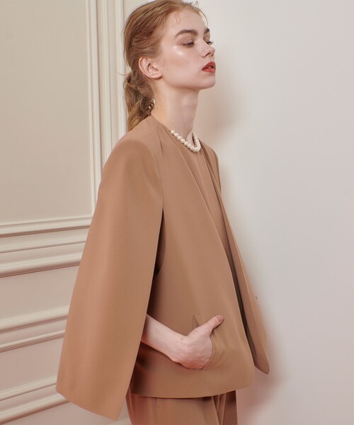 「LOULOU WILLOUGHBY」 ノーカラージャケット 2 ダークブラック レディース_画像7