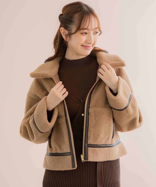 「NOELA」 ブルゾン フリー ブラウン レディース_画像2