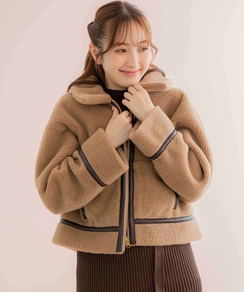 「NOELA」 ブルゾン フリー ブラウン レディース_画像3